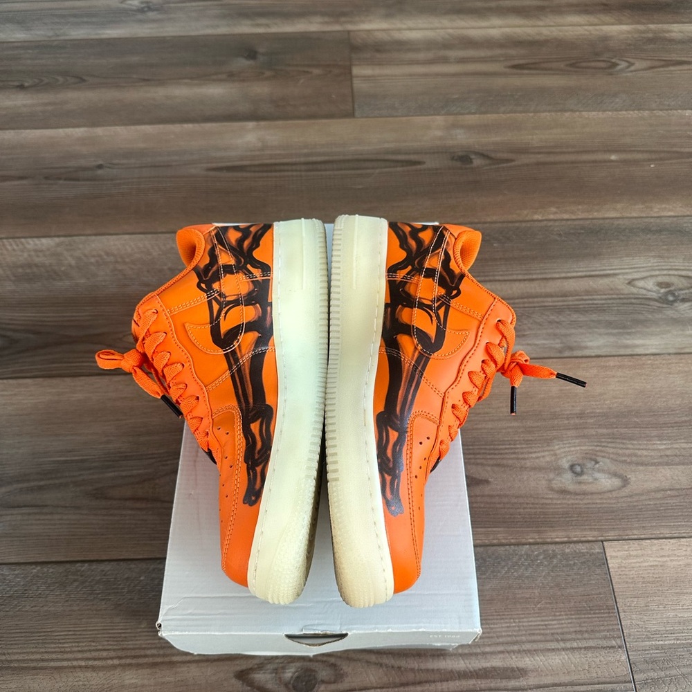 RARE Nike Af1 Skeletal Force One QS Orange Sz 9 Mens Halloween Limited Edition - Picture 4 of 10